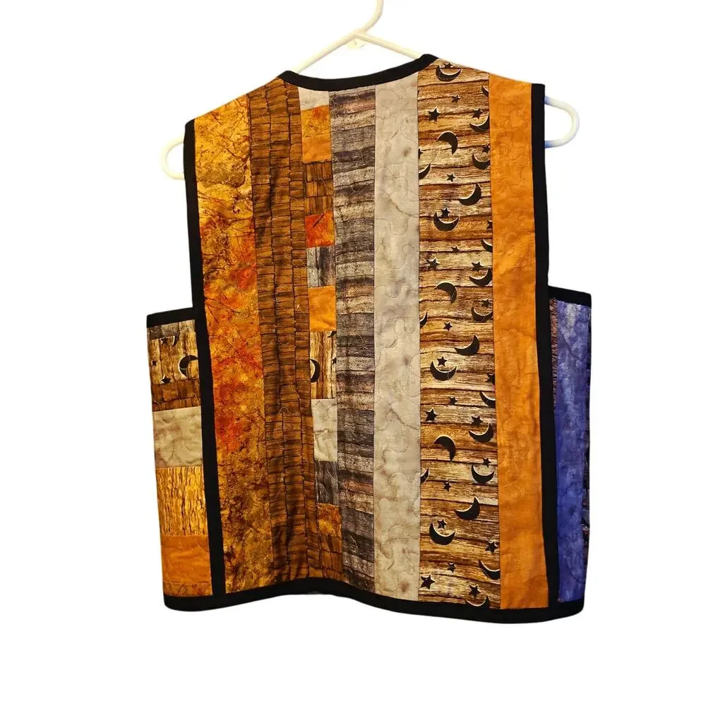 Reversible Celestial Moon & Star Vest - Unique Design